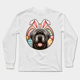 Neapolitan Mastiff's Easter Joy with Bunny Ears Long Sleeve T-Shirt